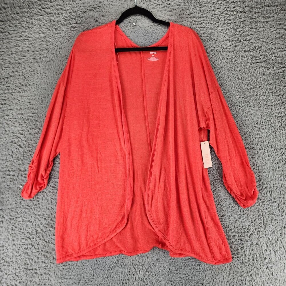Evri Sweater Womens 2X Orange Long Sleeve Open Front Cardigan *NWT*